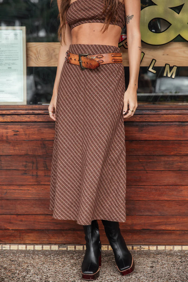 OTTWAY Brodie - Plaid Midi Skirt
