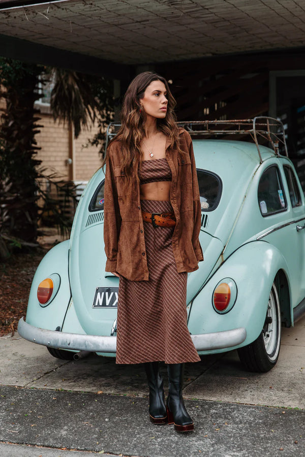 OTTWAY Brodie - Plaid Midi Skirt