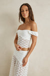 RHYTHM - Eve Lace Sweetheart Top White