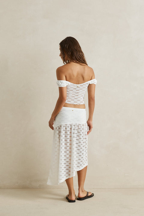 RHYTHM - Eve Lace Skirt White