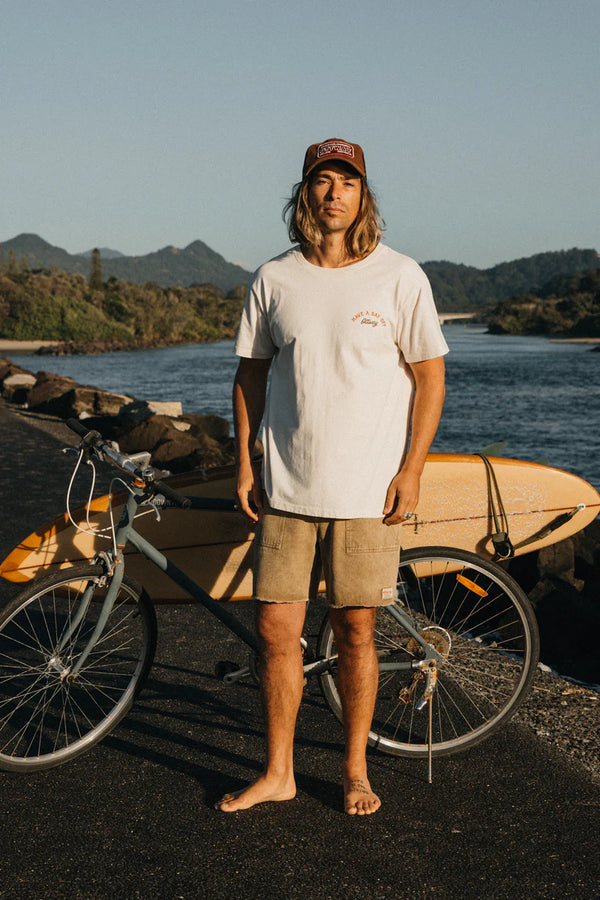 OTTWAY Overland Unisex Shorts - Washed Brown Denim