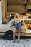 OTTWAY Weston Twin - Checked Denim Shorts