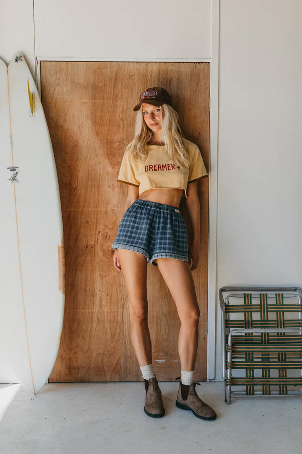 OTTWAY Weston Twin - Checked Denim Shorts