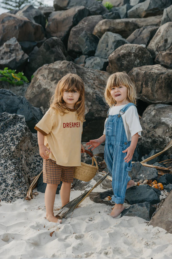 OTTWAY Nomad Brown Checked Shorts - Kids