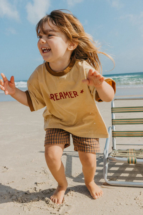 OTTWAY Nomad Brown Checked Shorts - Kids