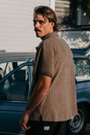 OTTWAY Dixton Textured Brown SS Shirt