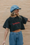 OTTWAY Homies Cropped T-Shirt - Washed Black