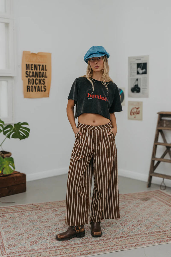 OTTWAY Homies Cropped T-Shirt - Washed Black