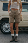 OTTWAY Overland Unisex Shorts - Washed Brown Denim