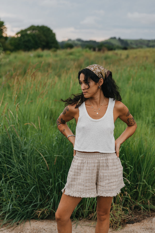 OTTWAY Maya White Knit Tank