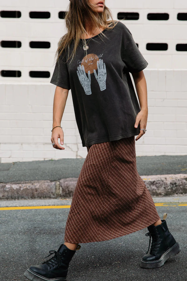 OTTWAY Brodie - Plaid Midi Skirt